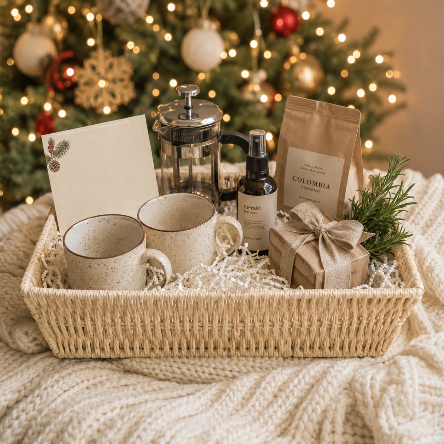 Paper Rope Hamper Basket Tray with Handle - Grey / White / Beige