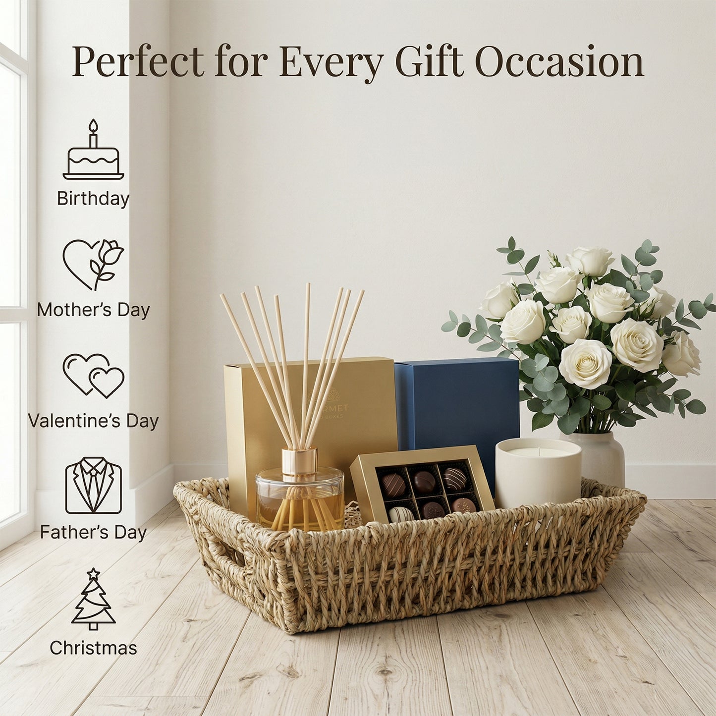Seagrass Hamper Basket Tray with Handle