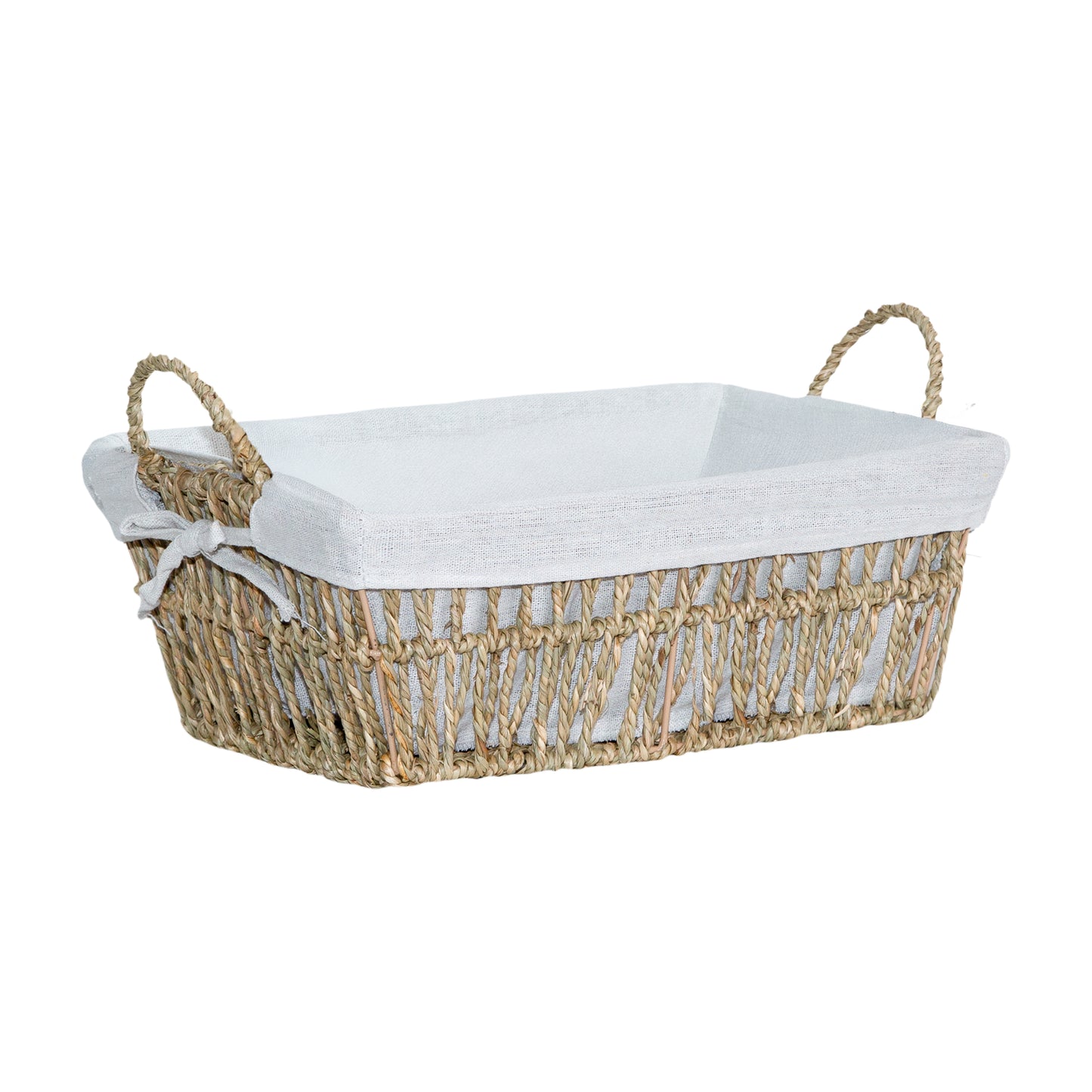Storage Hamper Basket with Handle - Seagrass / Paper Rope