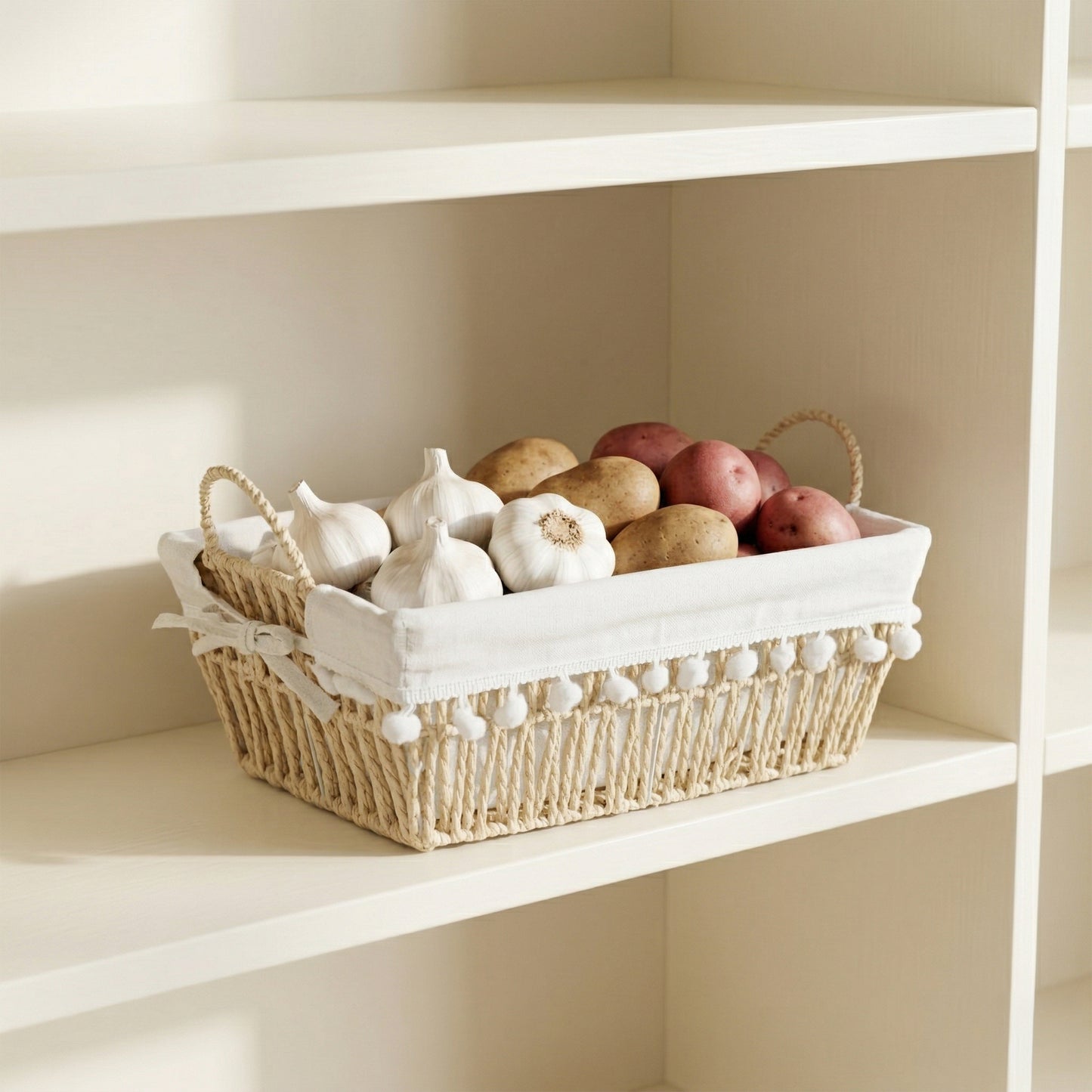 Storage Hamper Basket with Handle - Seagrass / Paper Rope