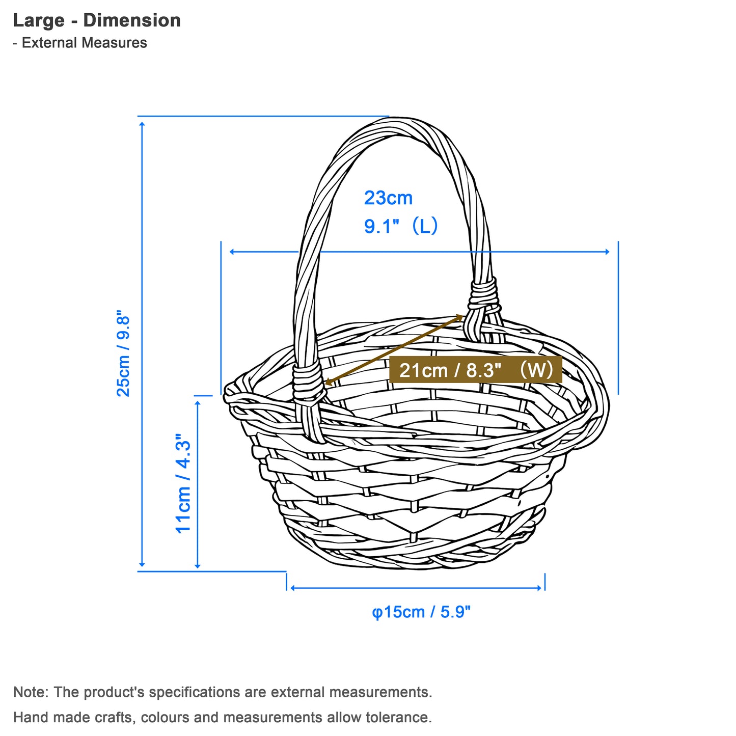 Small Dould Steamed Wicker Shopper Basket Set 2