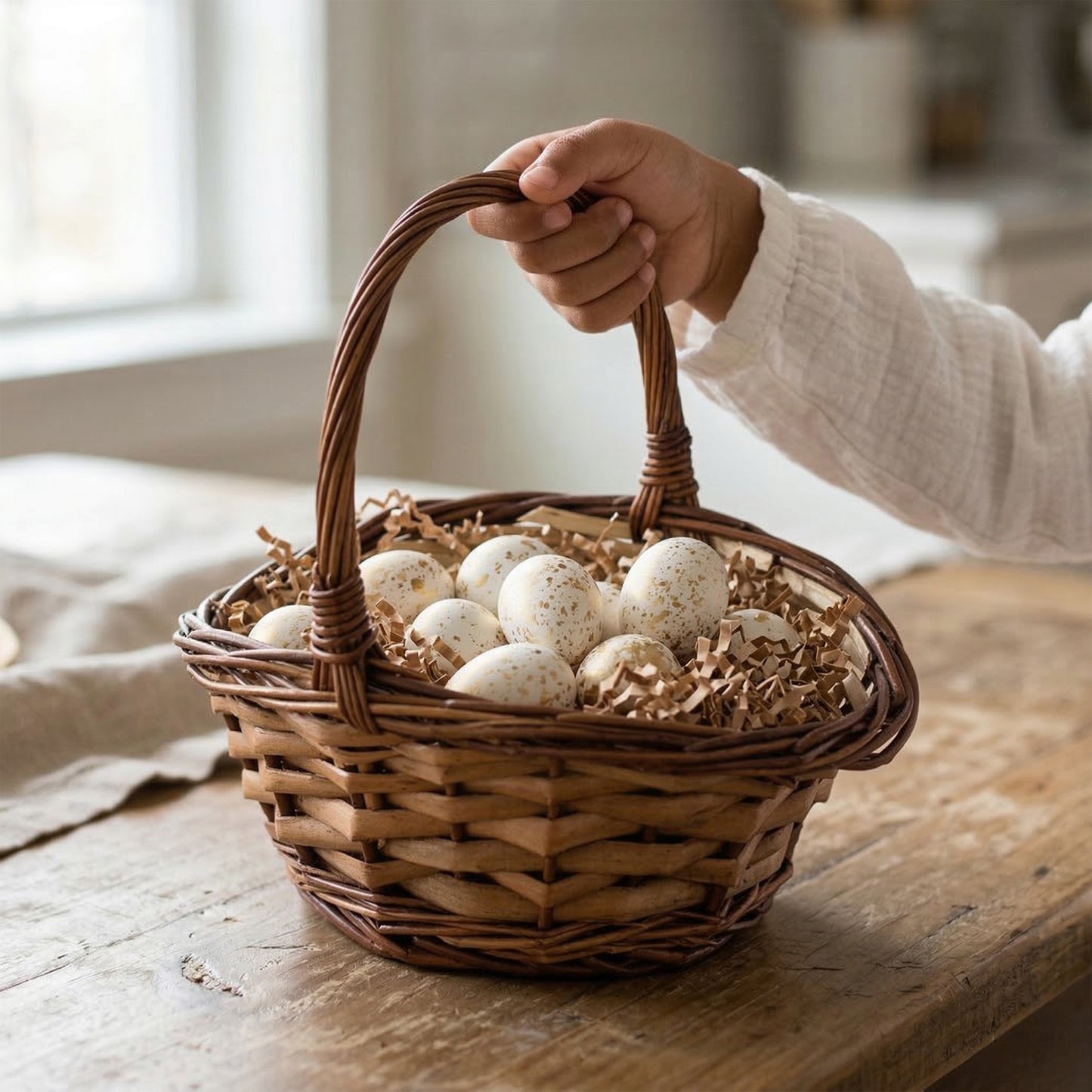 Small Dould Steamed Wicker Shopper Basket Set 2