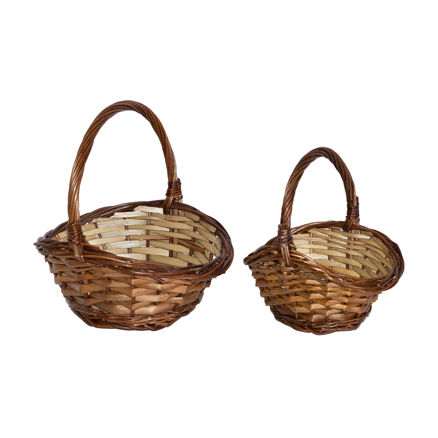 Small Dould Steamed Wicker Shopper Basket Set 2