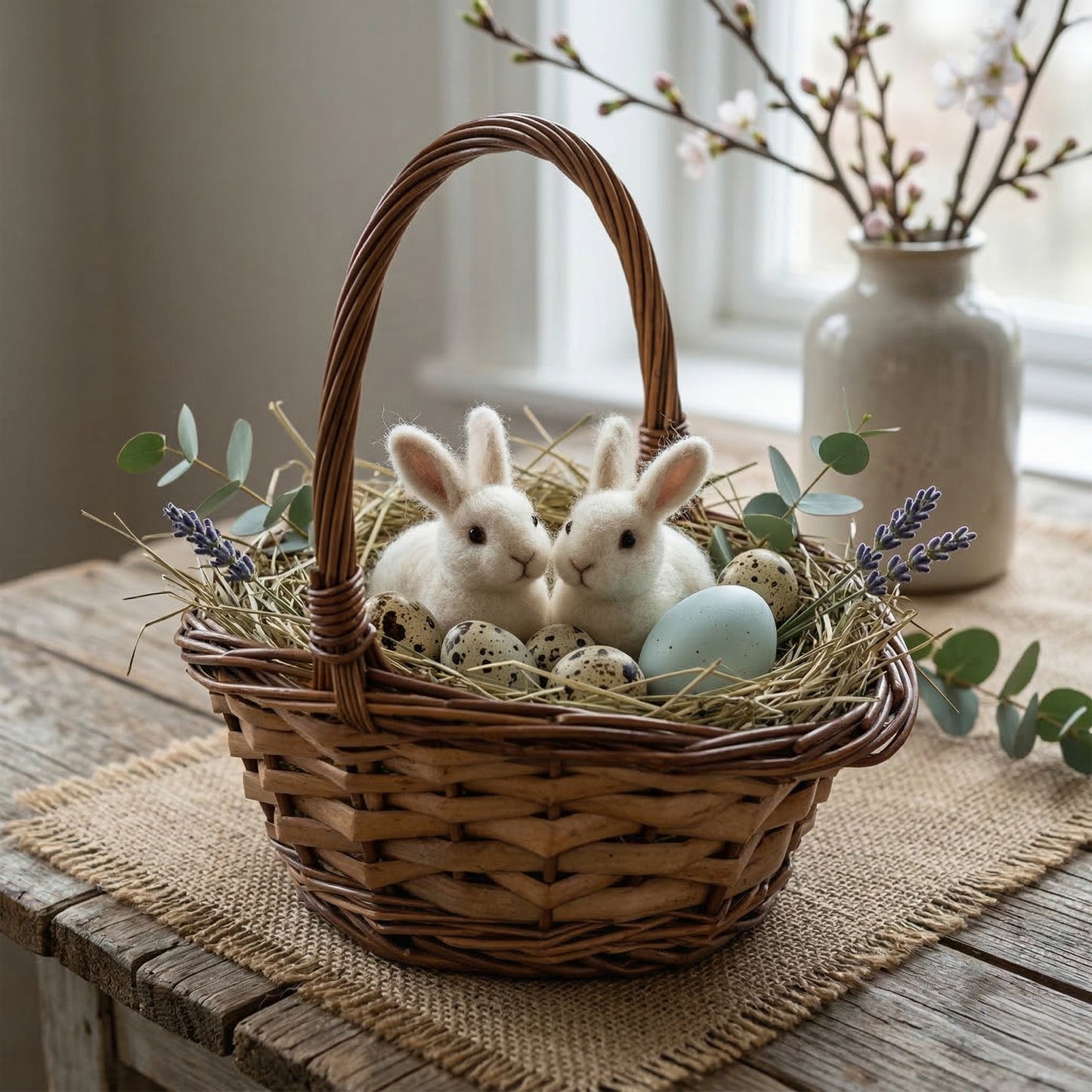 Small Dould Steamed Wicker Shopper Basket Set 2
