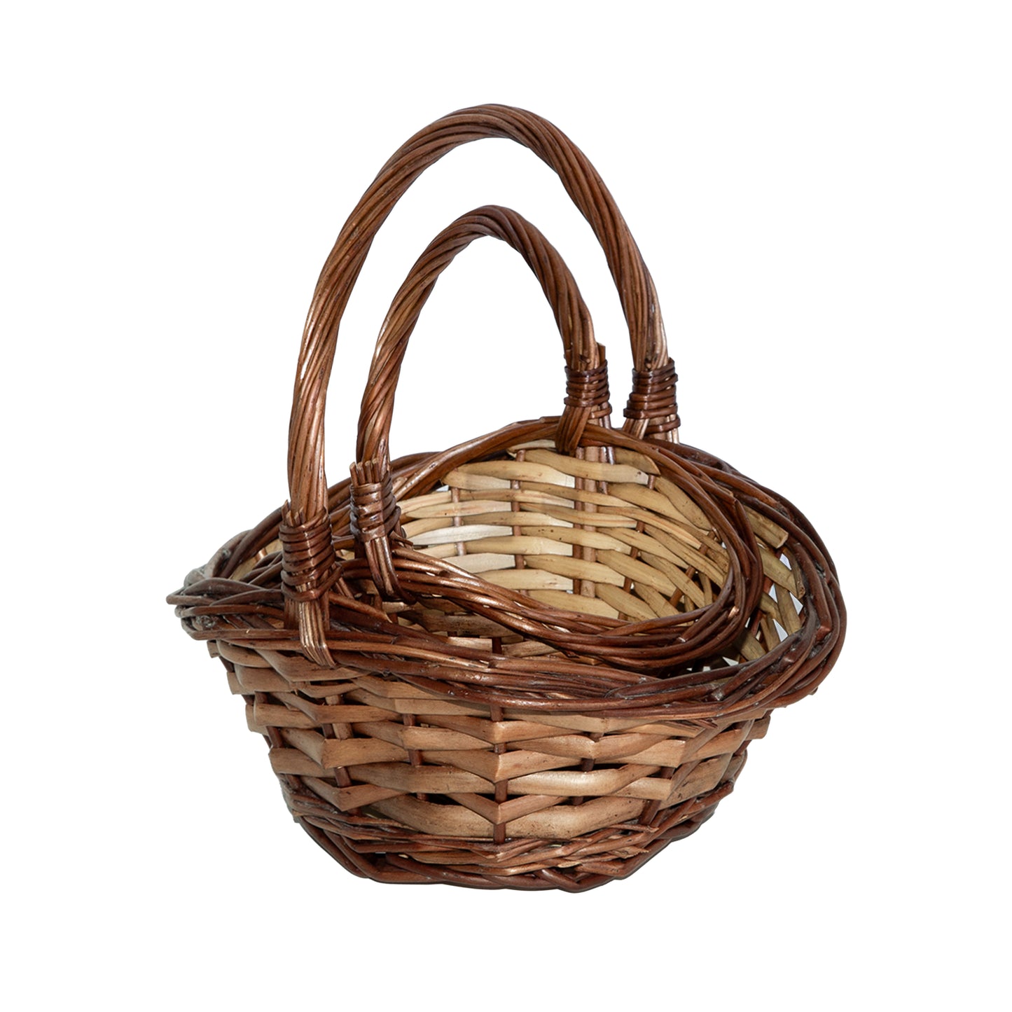 Small Dould Steamed Wicker Shopper Basket Set 2