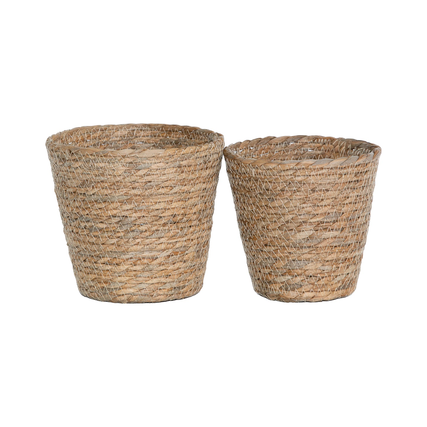 Seagrass Woven Basket Planter Set 2
