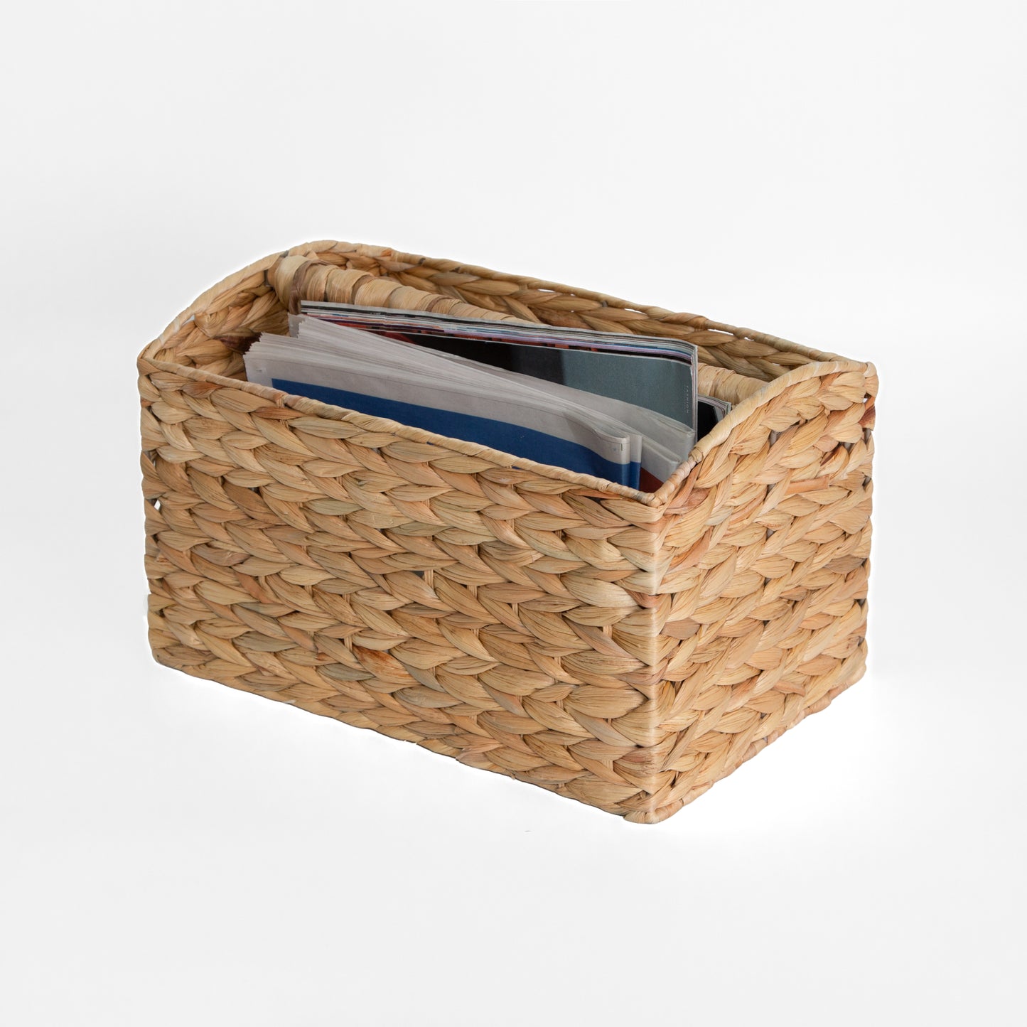 Water Hyacinth Magazine Rack with Handle