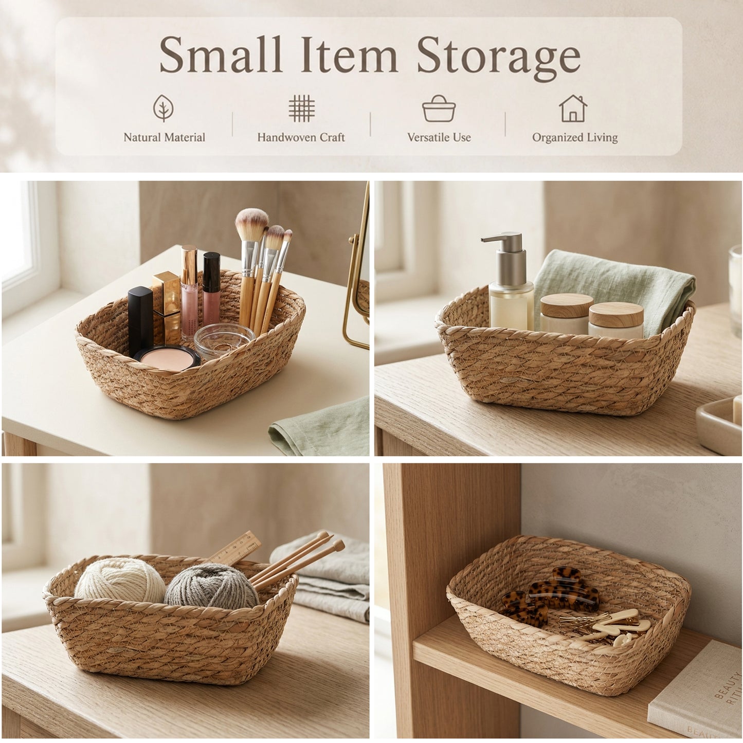 Seagrass Woven Storage Basket Set 2