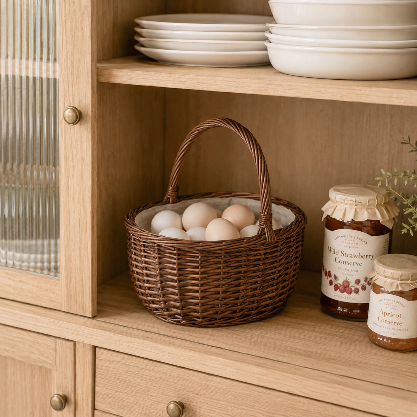 Brown Oval Wicker Picnic Shopper Basket - 2 Sizes