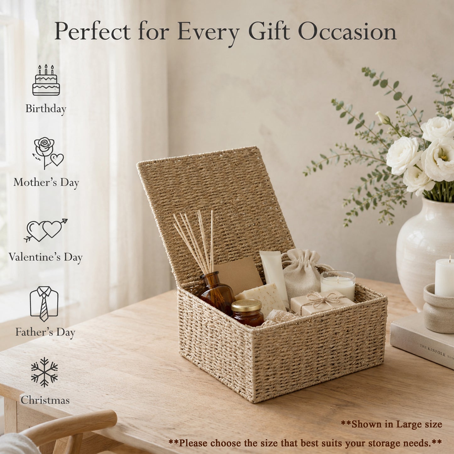 Natural Paper Rope Storage Hamper Basket Box - 3 Sizes