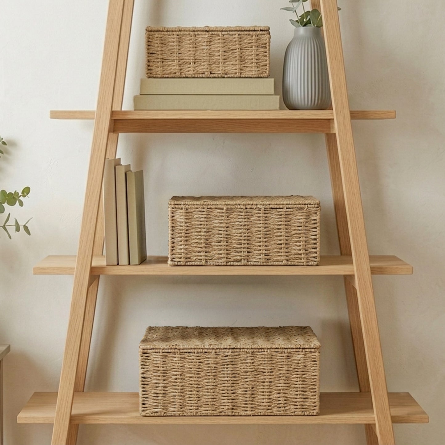 Natural Paper Rope Storage Hamper Basket Box - 3 Sizes