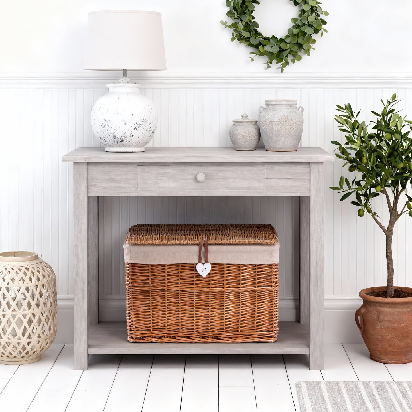 Double Steamed Wicker Storage Hamper Basket with Lining - 4 Sizes