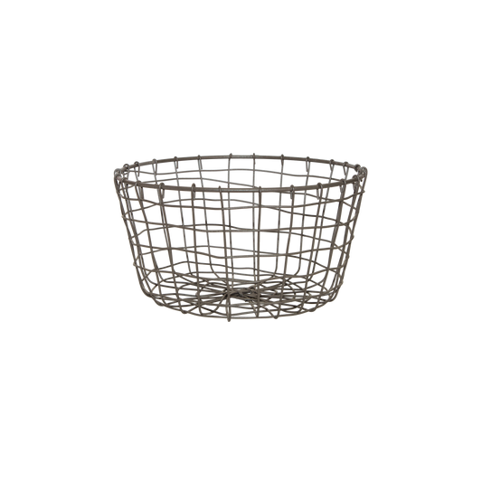 Round Seagrass Edge Metal Wire Basket