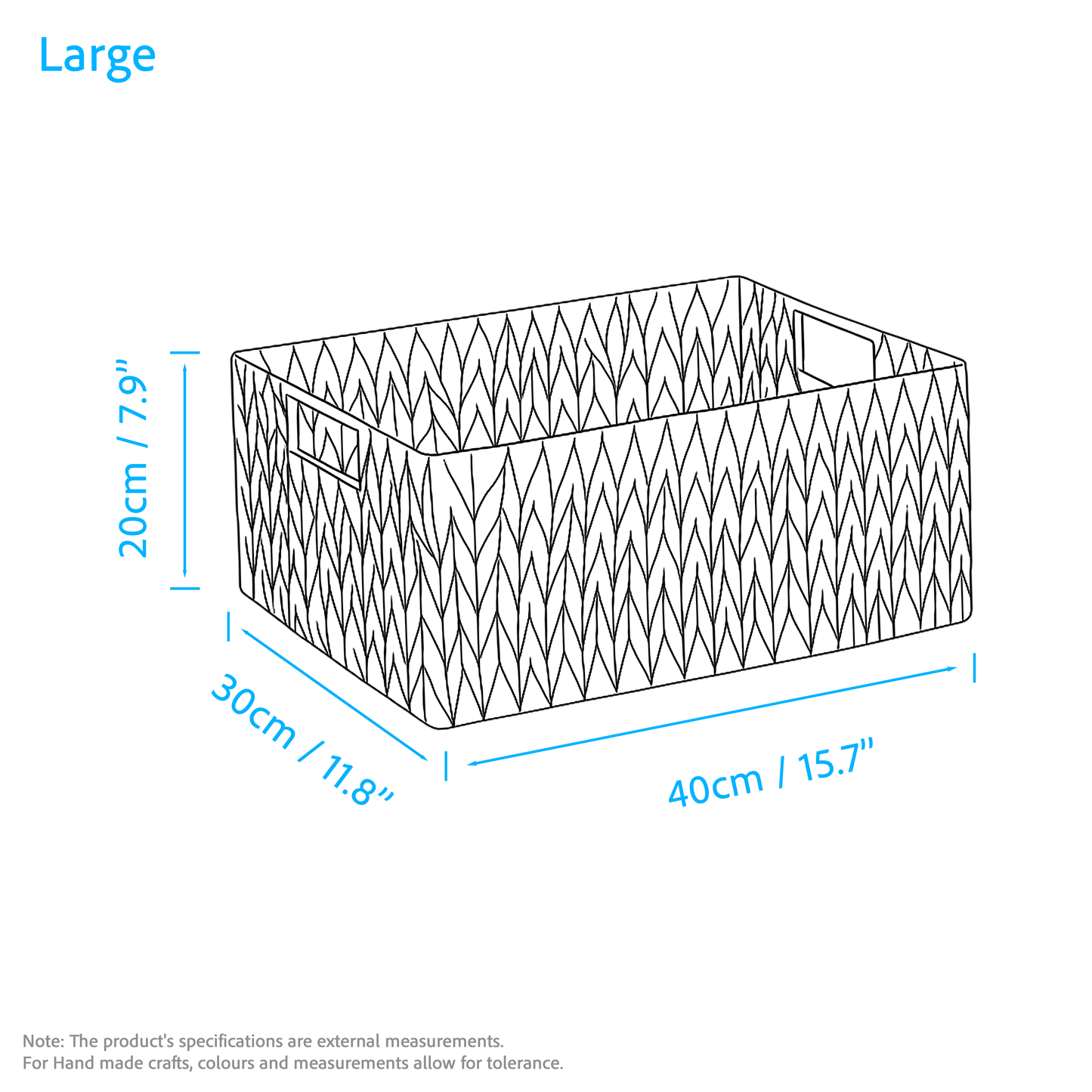 Water Hyacinth Rectangular Storage Basket - 3 Sizes