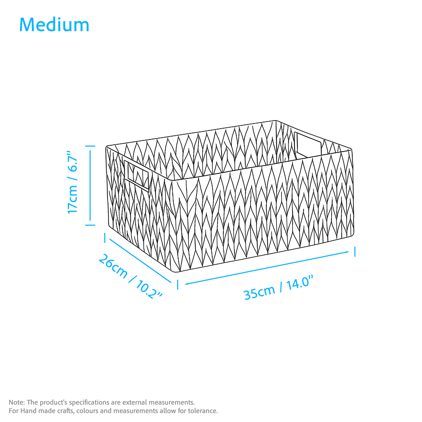 Water Hyacinth Rectangular Storage Basket - 3 Sizes