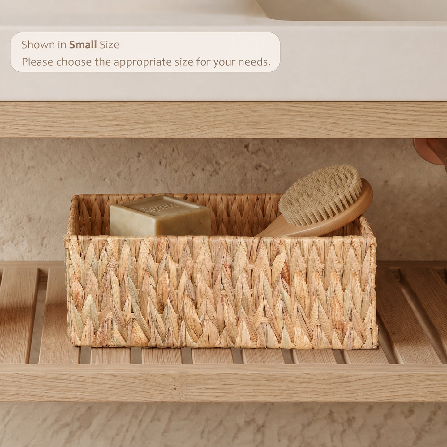 Water Hyacinth Rectangular Storage Basket - 3 Sizes