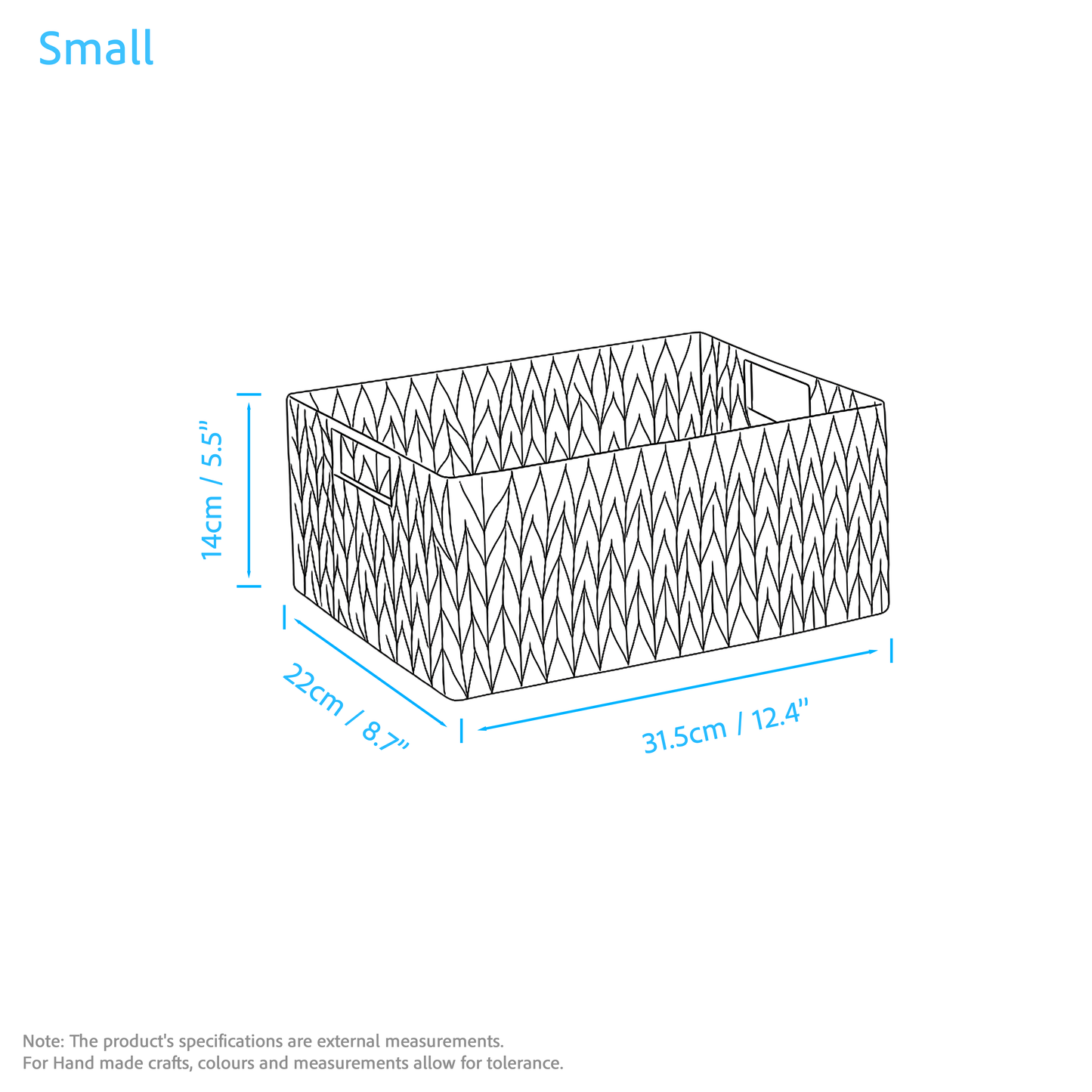Water Hyacinth Rectangular Storage Basket - 3 Sizes