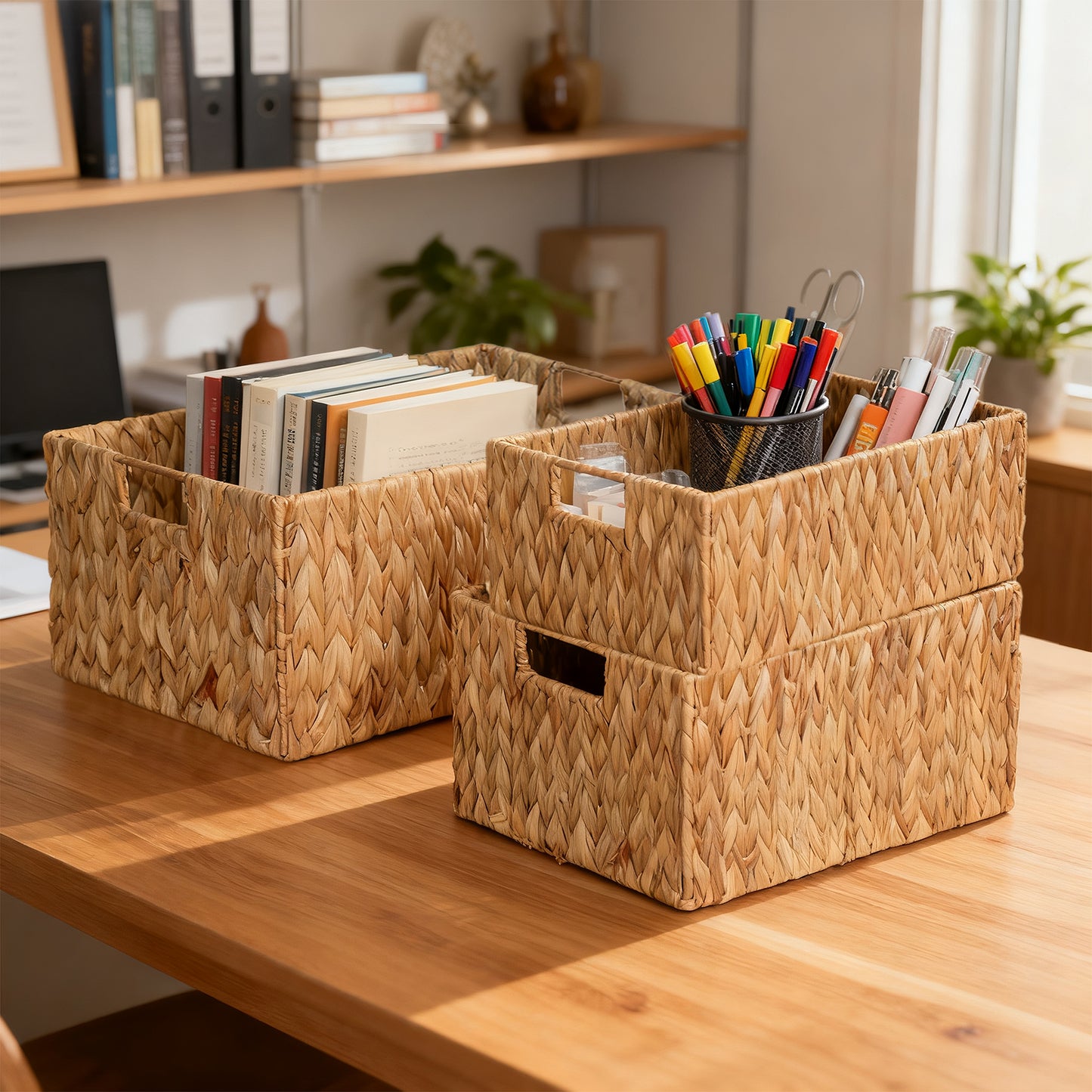 Water Hyacinth Rectangular Storage Basket - 3 Sizes