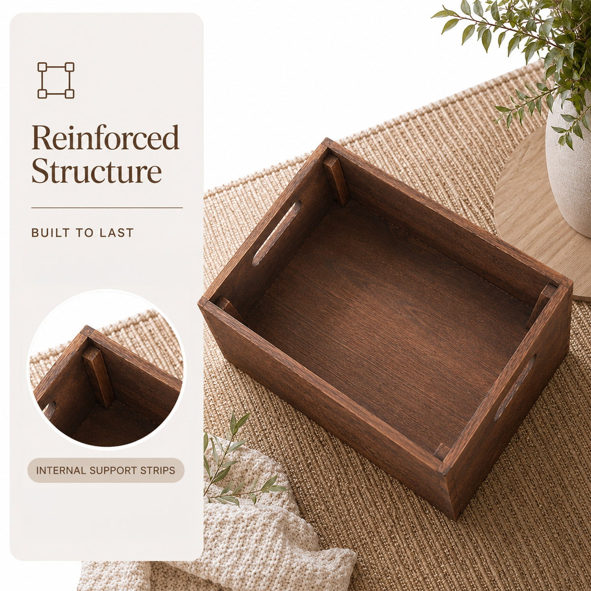 Brown Dog Toy Wooden Storage Box - 2 Sizes