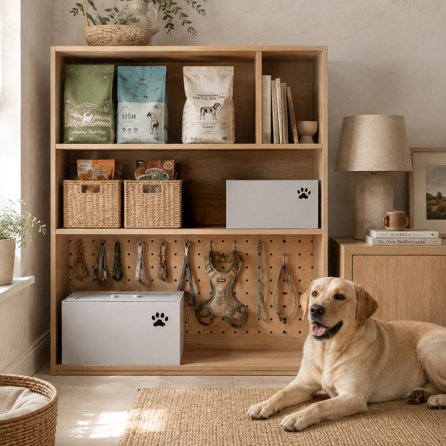 Grey Wooden Dog Toy Storage Box - 2 Sizes