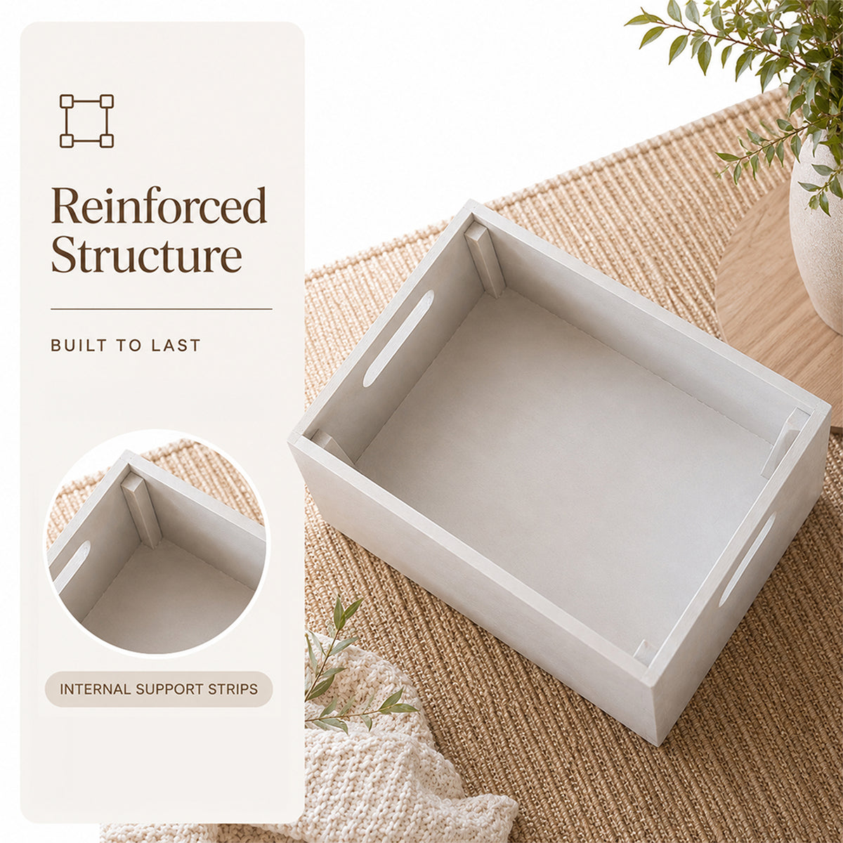Grey Wooden Dog Toy Storage Box - 2 Sizes