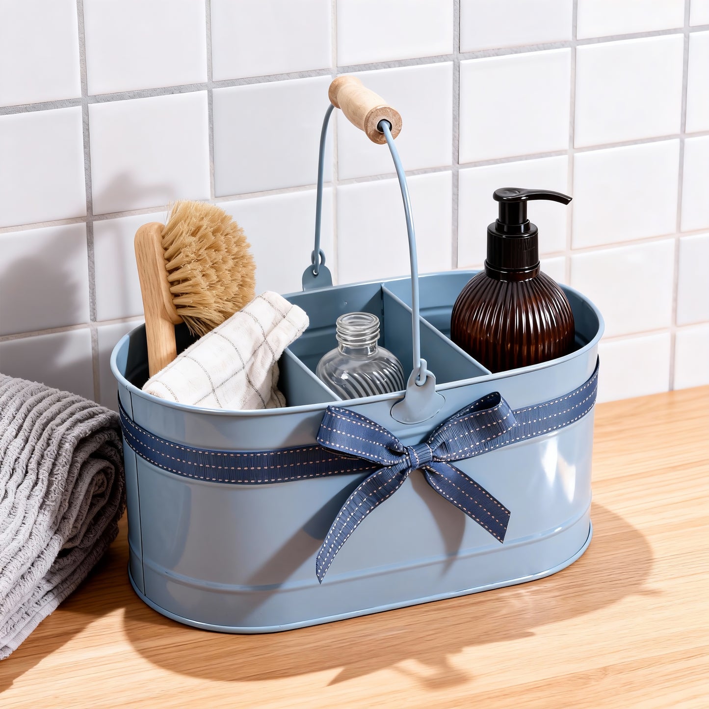 Home Utility Storage Metal Bucket with Handle