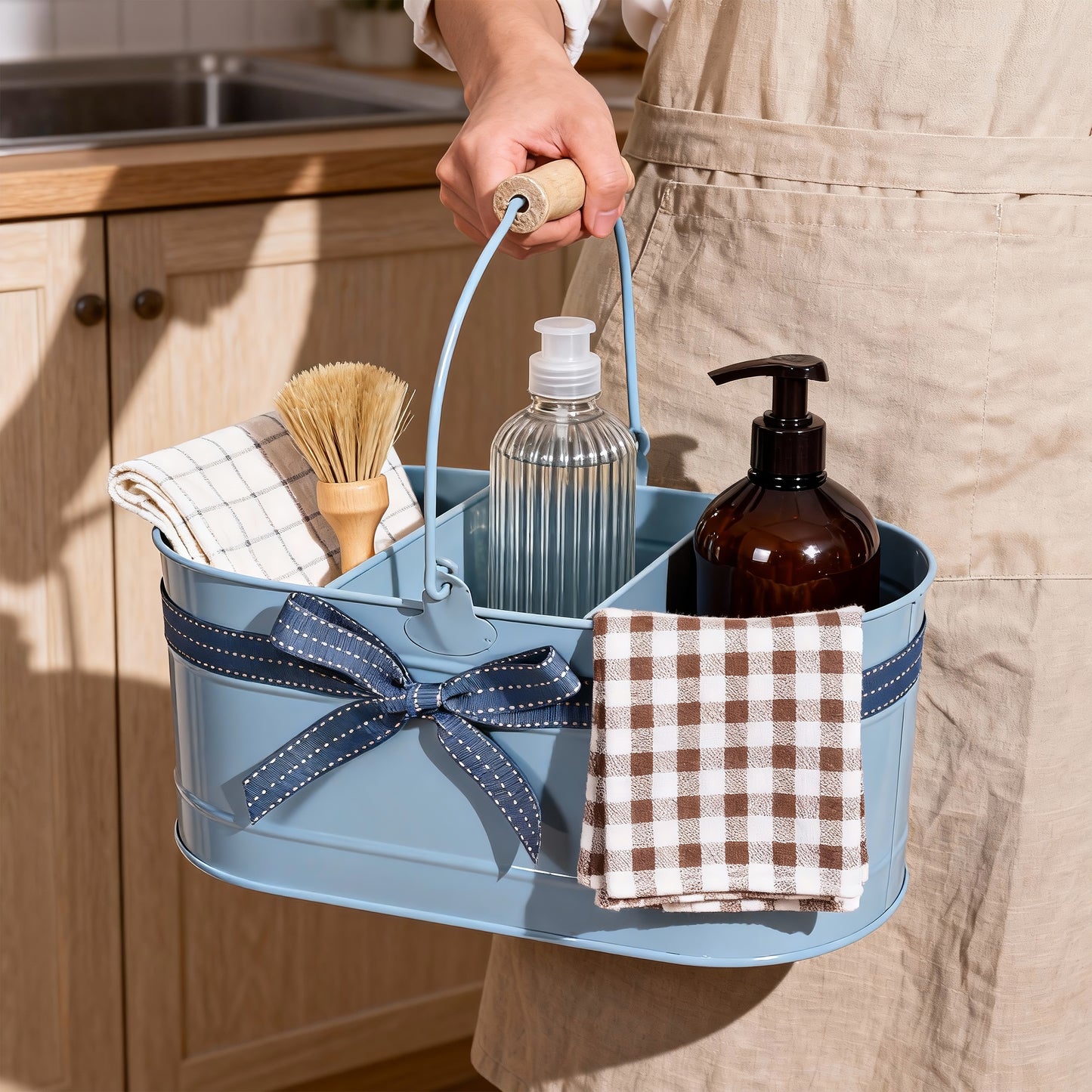 Home Utility Storage Metal Bucket with Handle