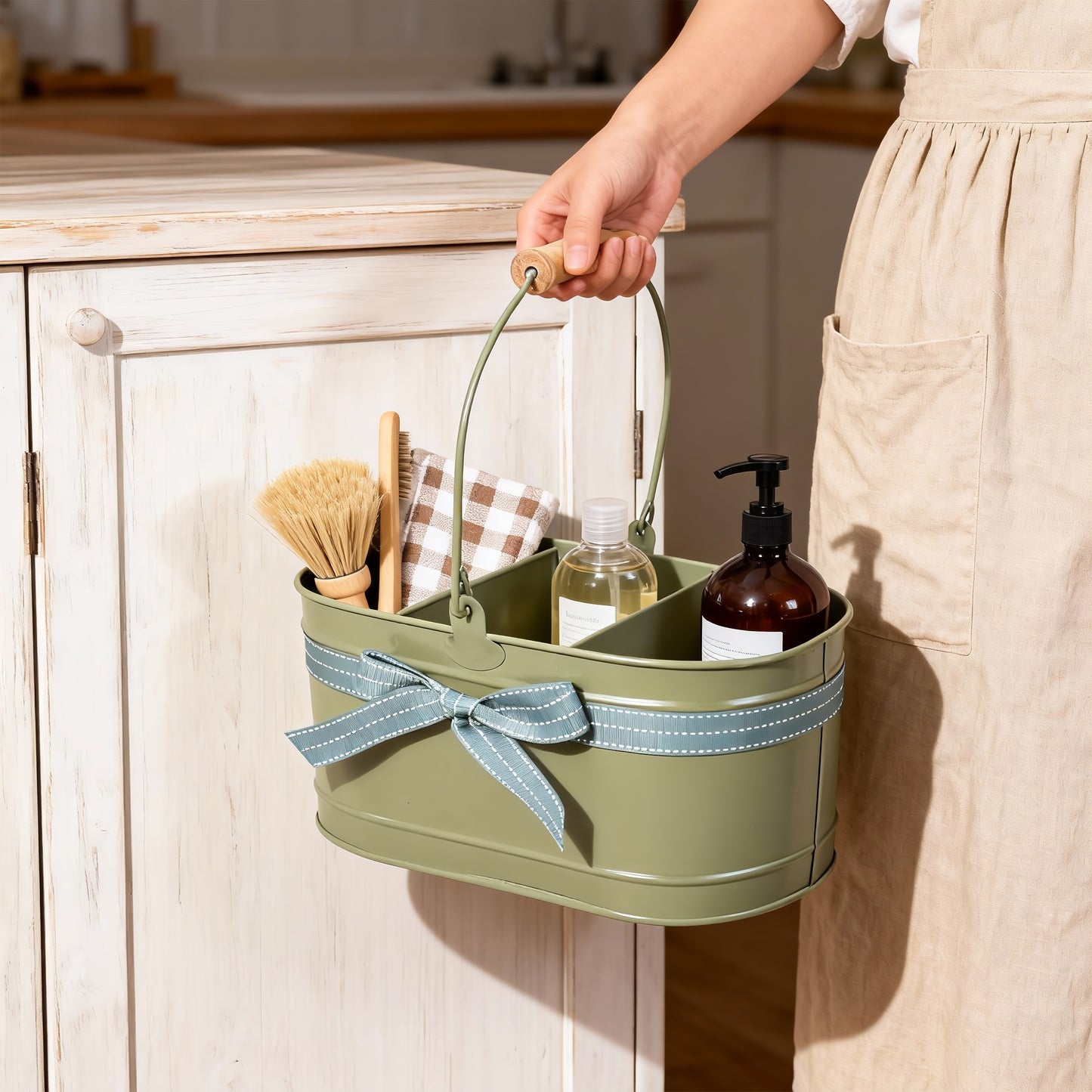 Home Utility Storage Metal Bucket with Handle