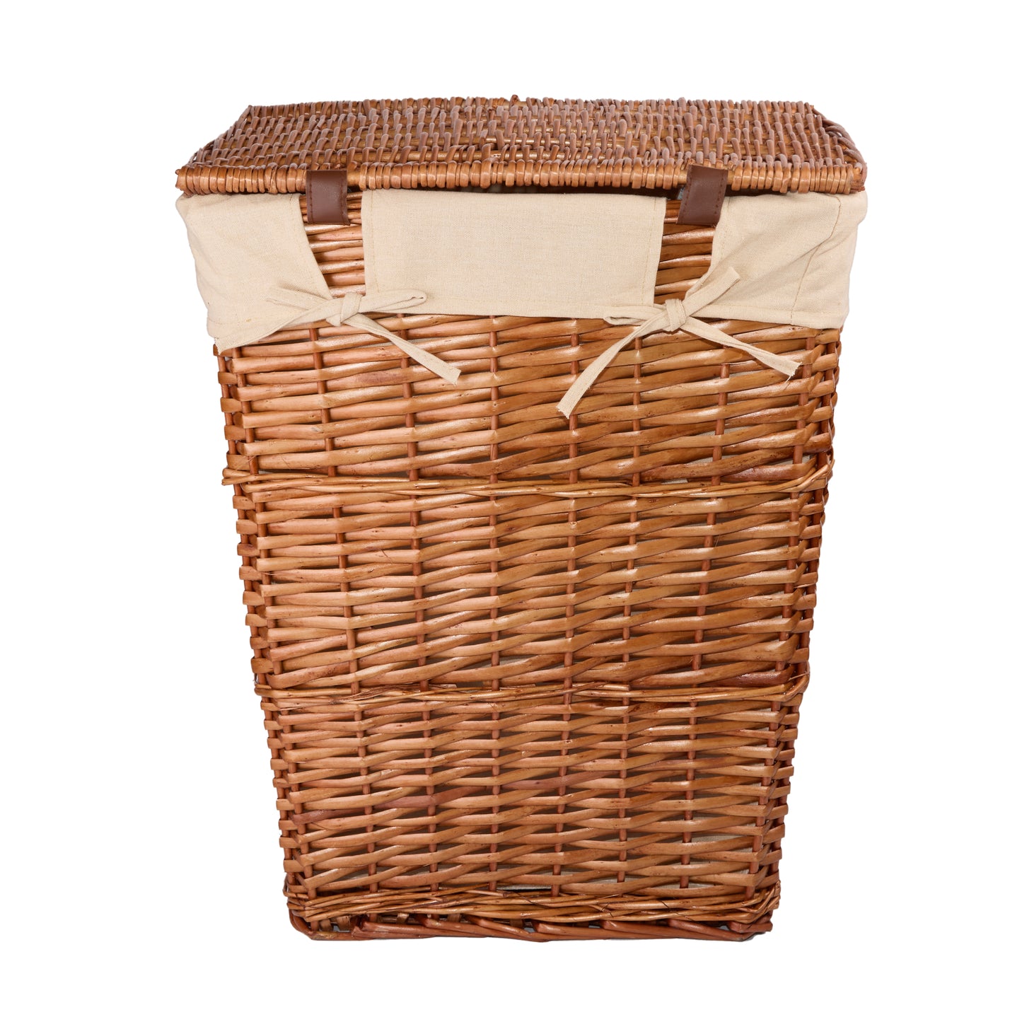 Double Steamed Tapered Wicker Laundry Basket with Lining