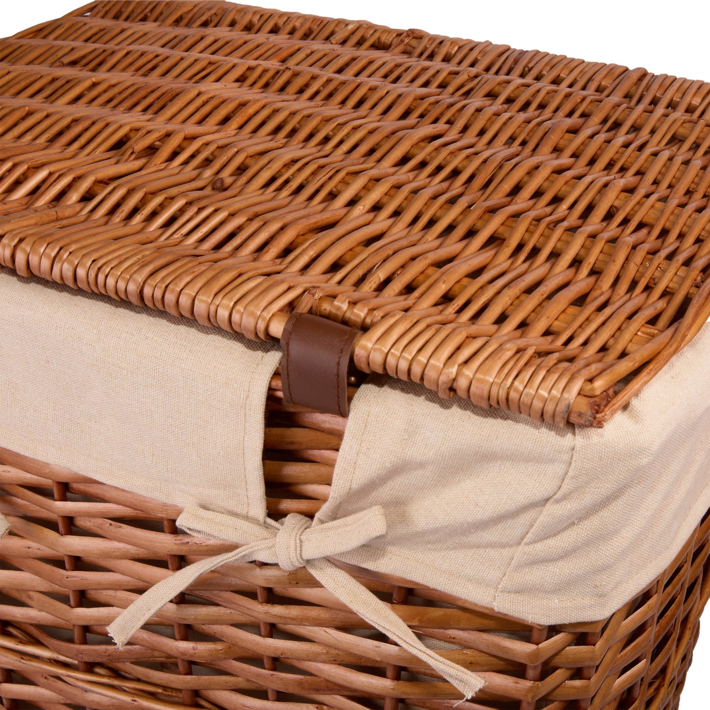 Double Steamed Tapered Wicker Laundry Basket with Lining