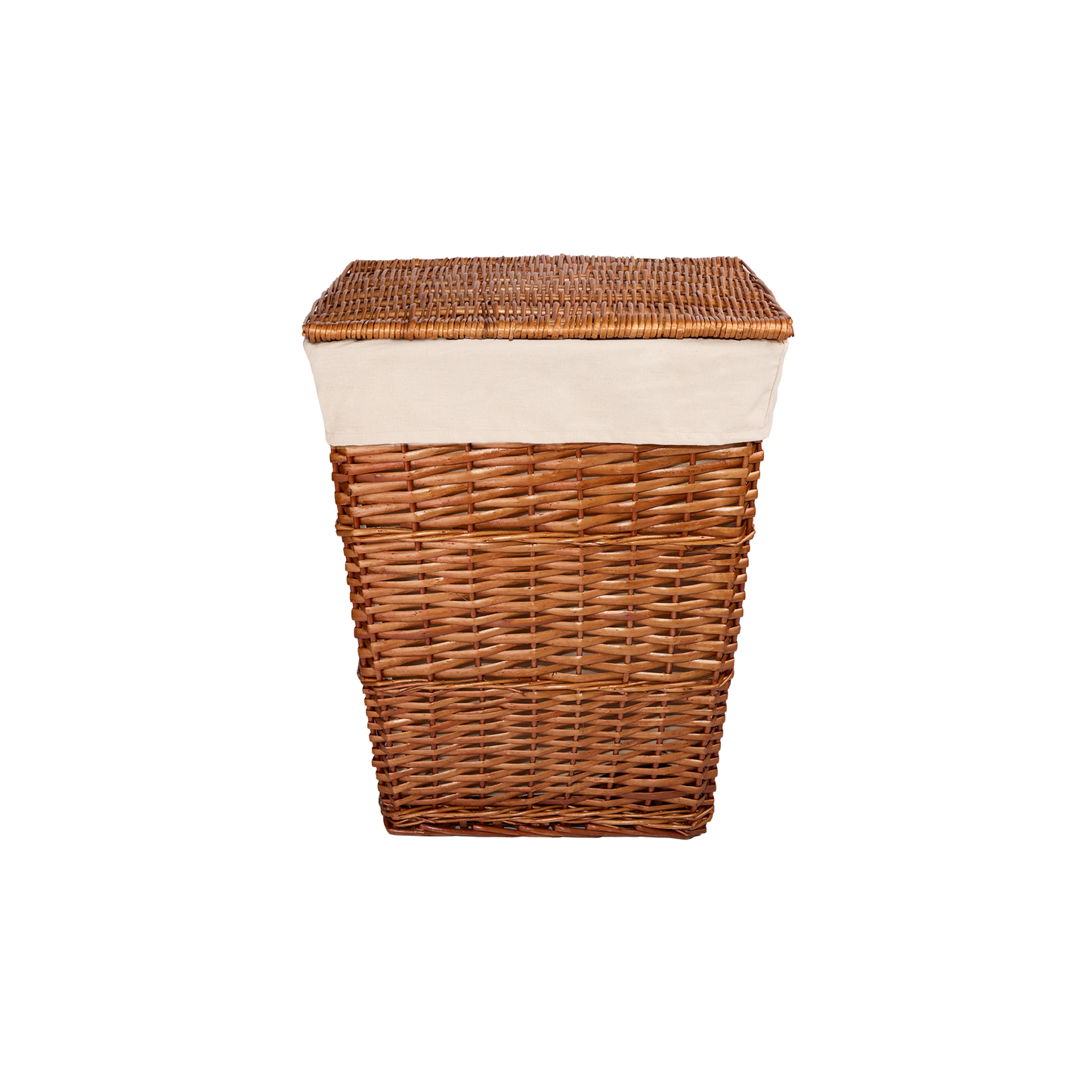 Double Steamed Tapered Wicker Laundry Basket with Lining
