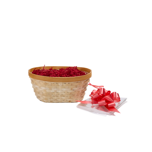 Bamboo Packing Basket Tray Gift Hamper Kit - Honey Border