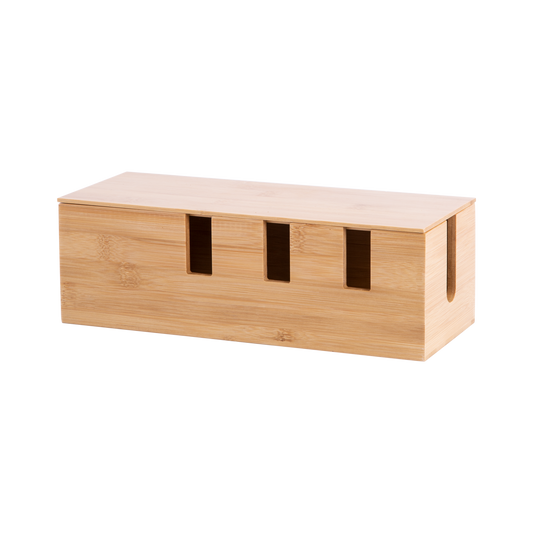 Bamboo Cable Tidy Organiser Box