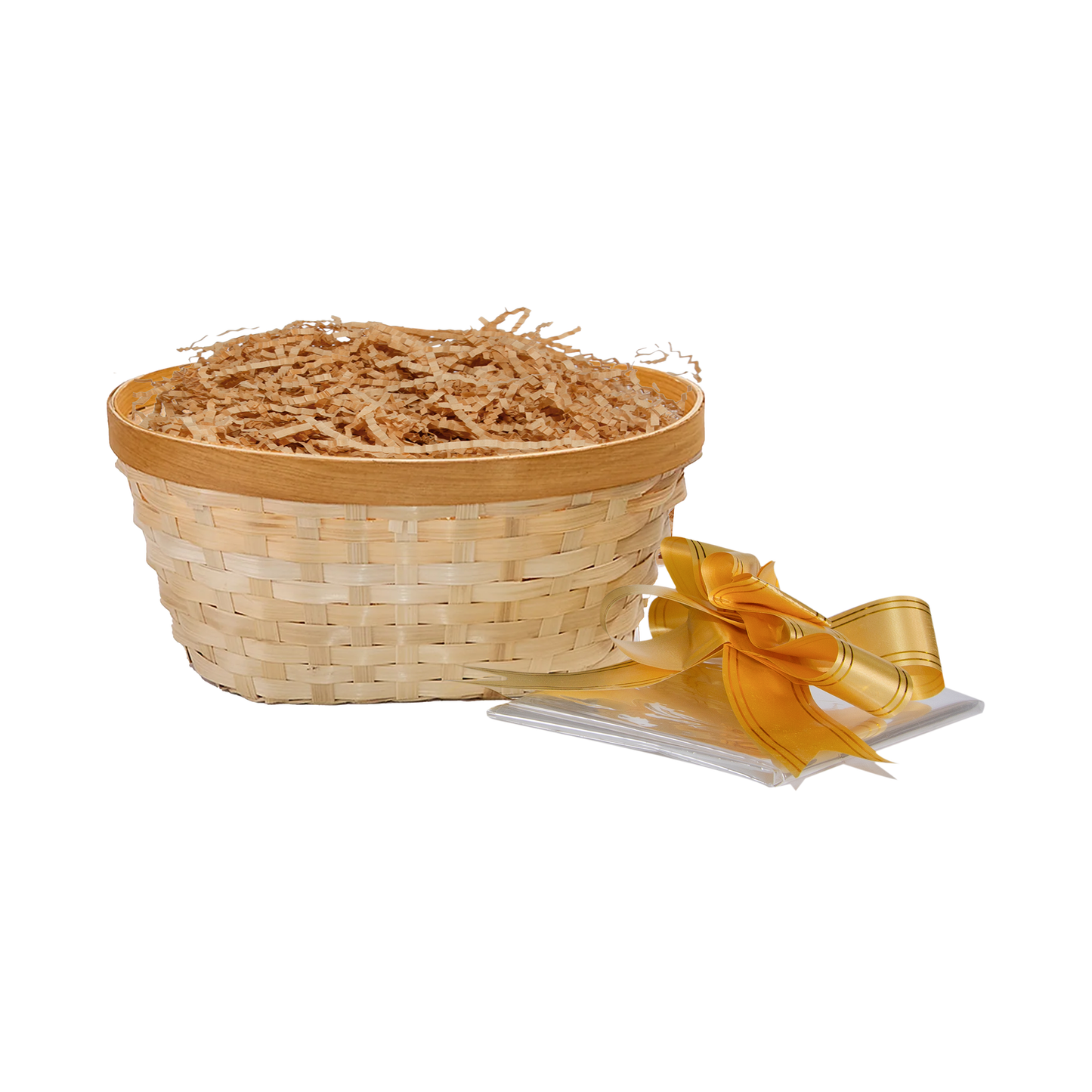 Bamboo Packing Basket Tray Gift Hamper Kit - Honey Border
