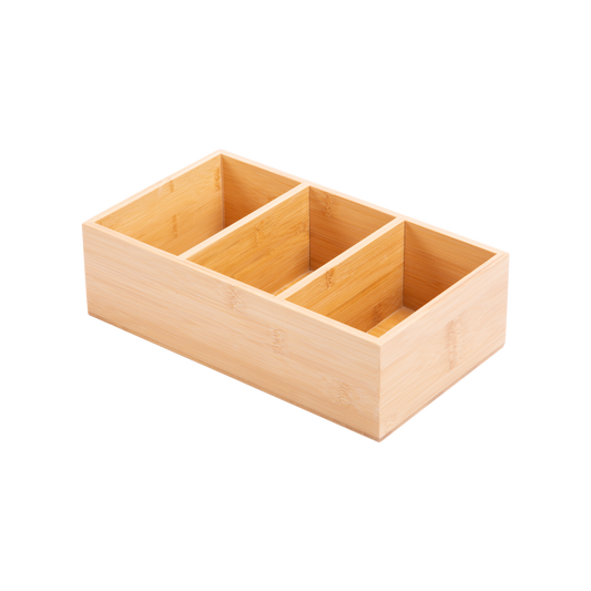 Bamboo Table Organiser - 3 Compartments