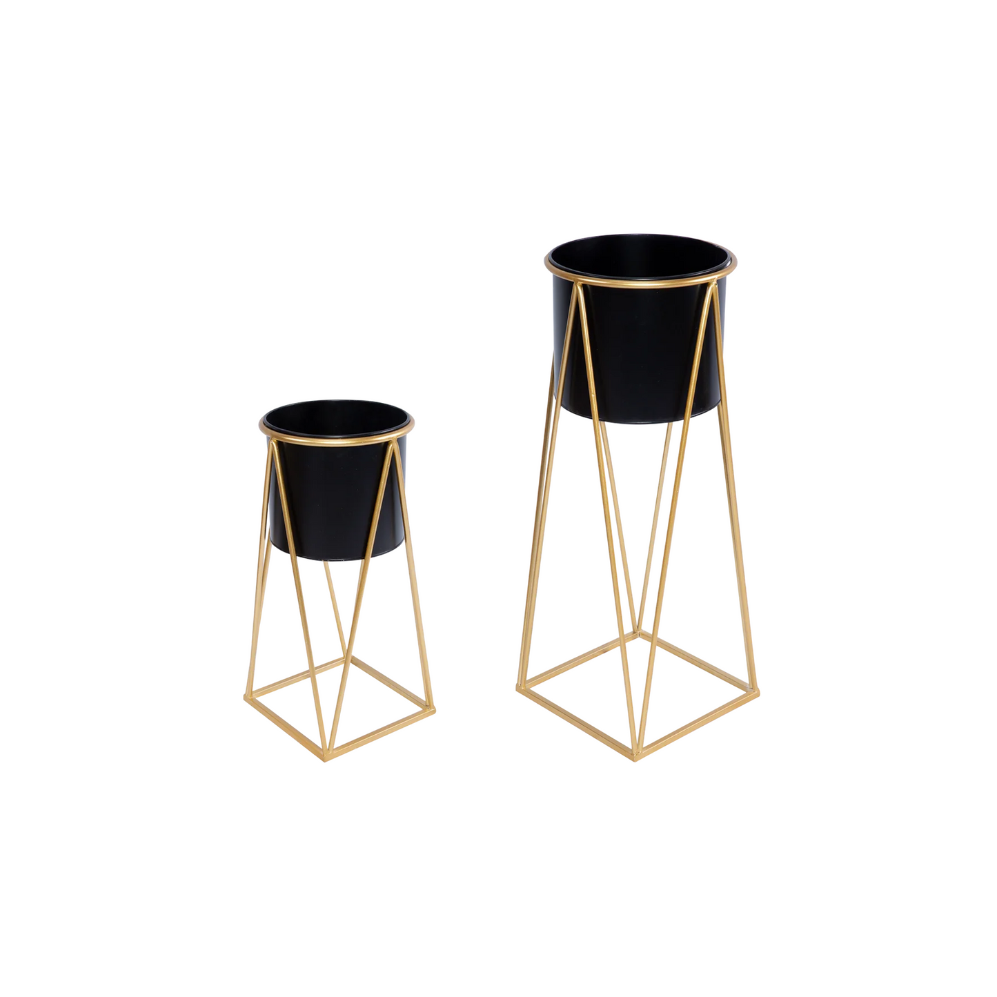 Black Metal Planter with Stand - 2 Sizes