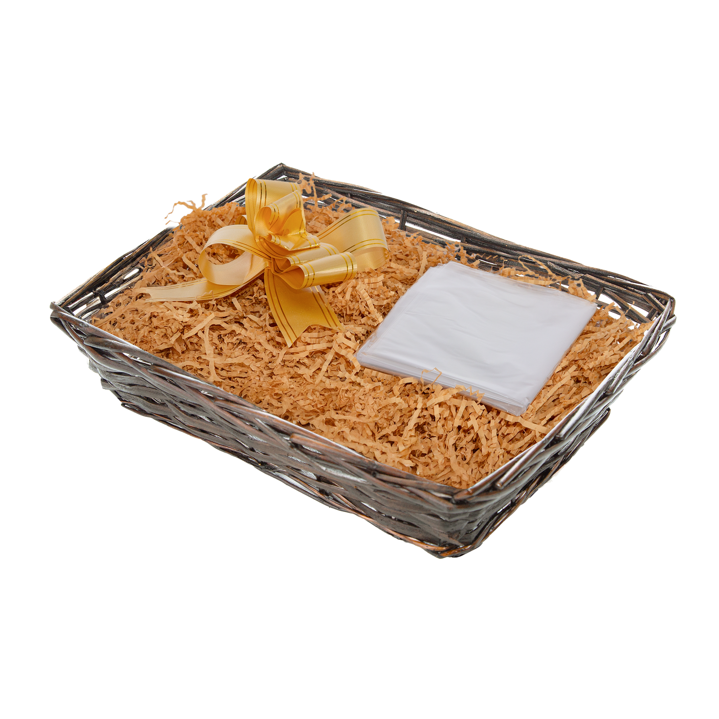Brown Wicker Basket Gift Hamper Kit