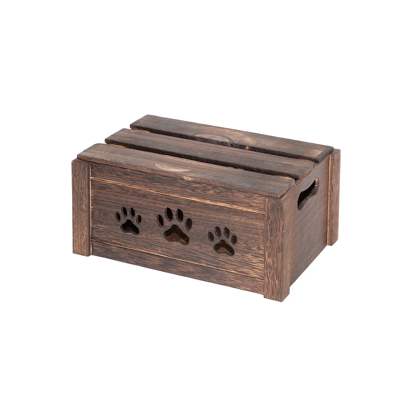 Brown Wooden Dog Toy Storage Box with Lid - 3 Sizes