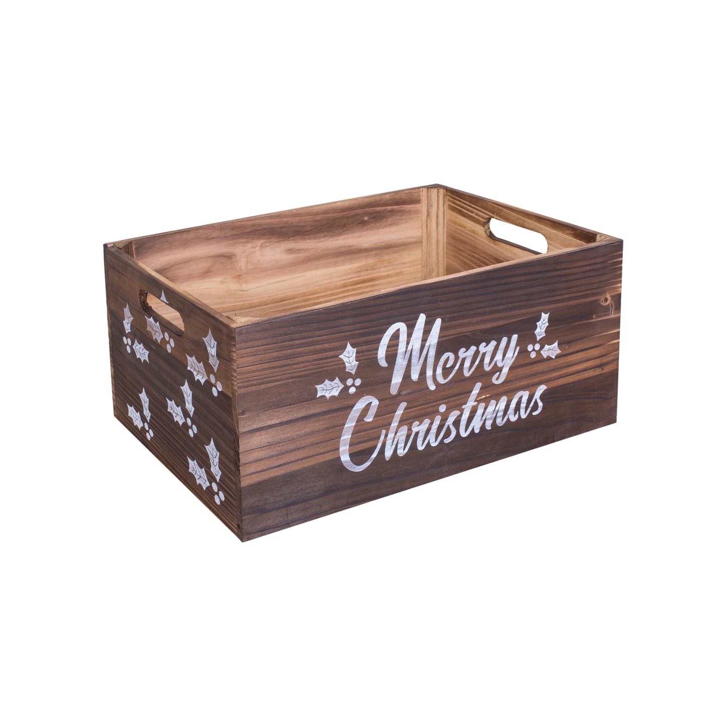 Brown Christmas Wooden Storage Crate