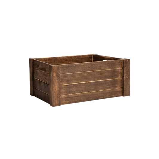 Brown Oval Cut-out Wooden Crate - 3 Sizes