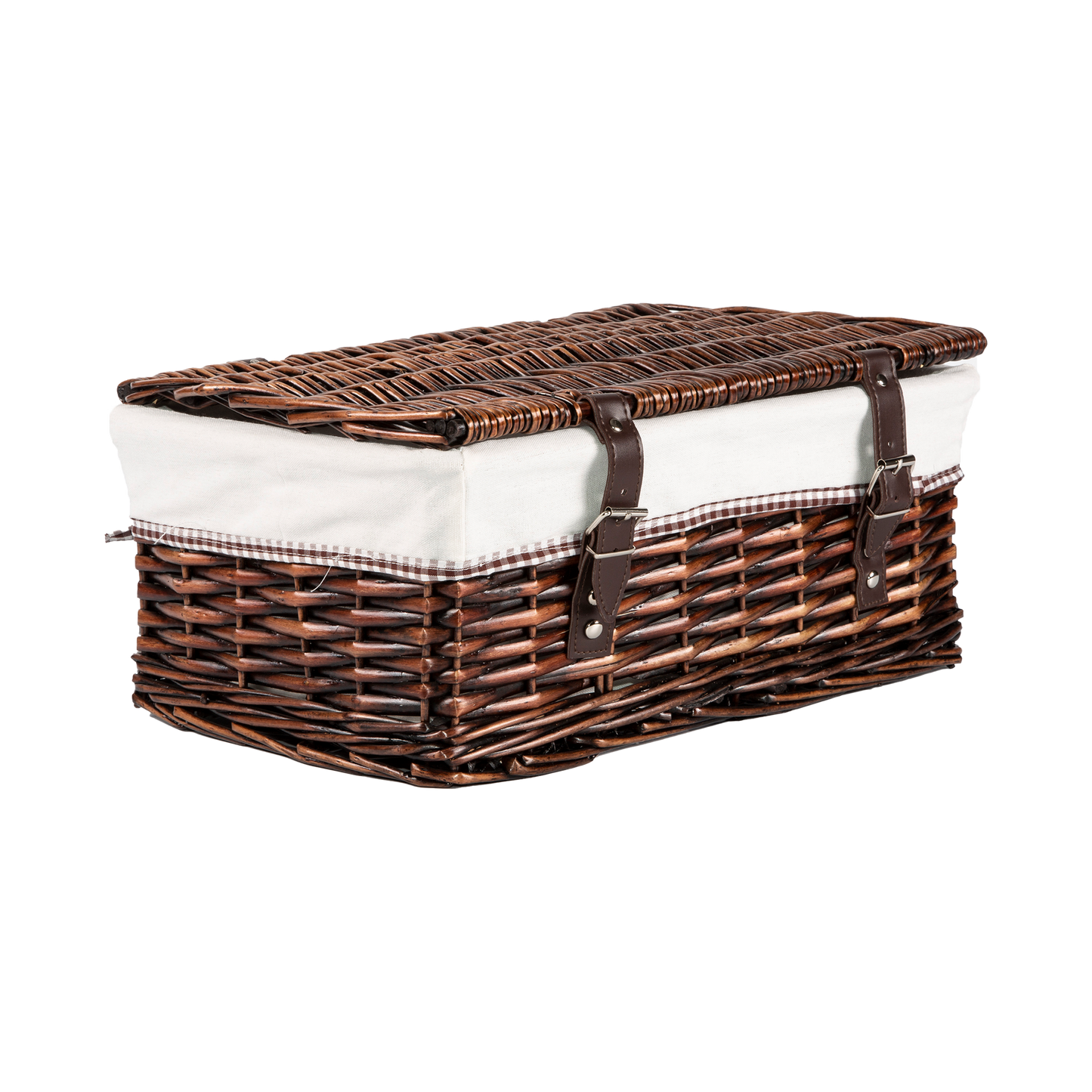 Brown Wicker Hamper Basket with Lining - 3 Sizes