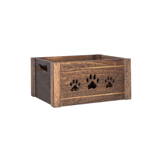 Brown Wooden Dog Toy Storage Box - 3 Sizes