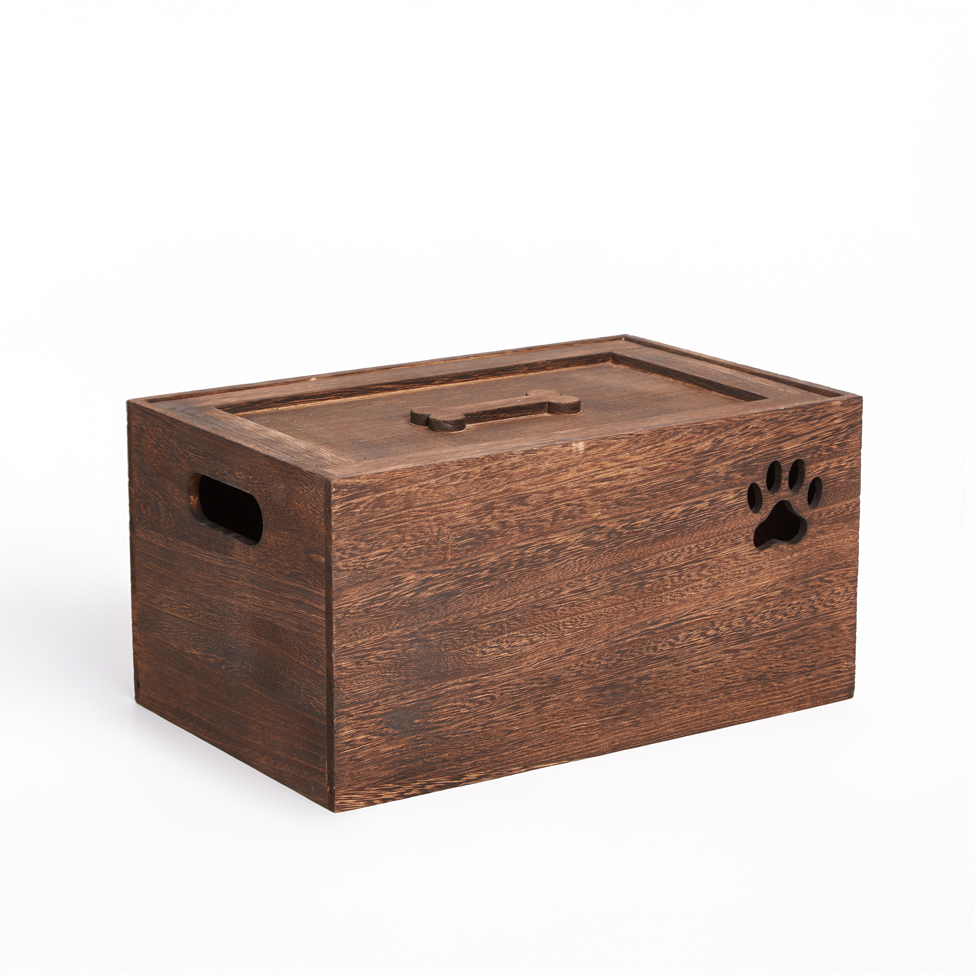 Brown Dog Toy Wooden Storage Box - 2 Sizes