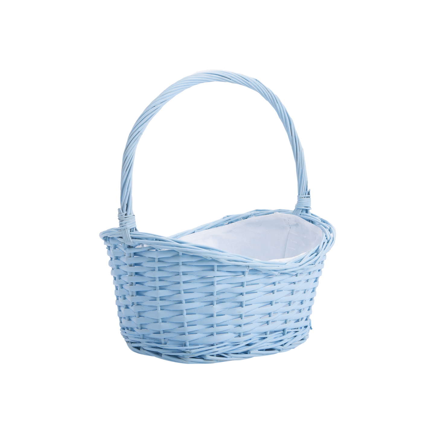 Blue Wicker Flower Girl Shopper Basket