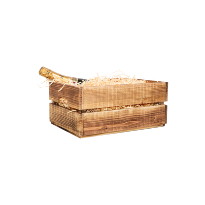 Burnt Finish Wooden Crate Display Trough