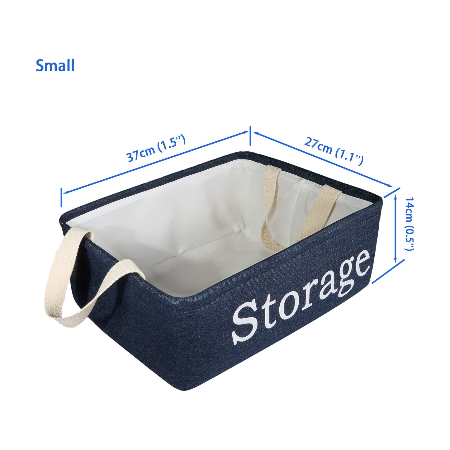 Canvas Storage Basket with Lining Set 2