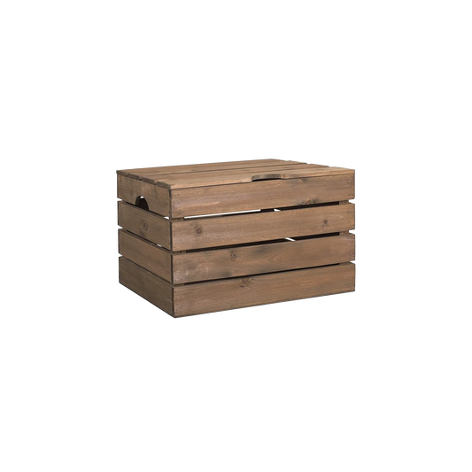 Dark Slatted Wooden Box - 2 Sizes