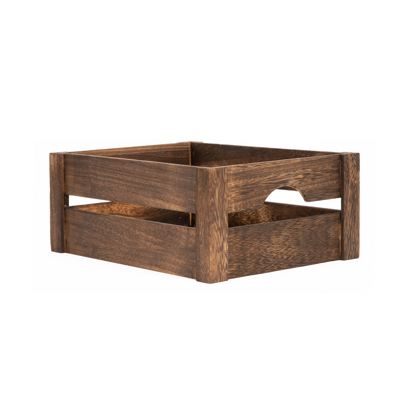 Dark Wooden Crate with Handle - 3 Sizes