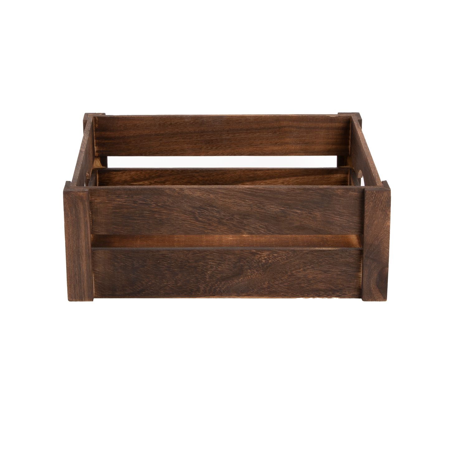 Dark Wooden Crate with Handle - 3 Sizes