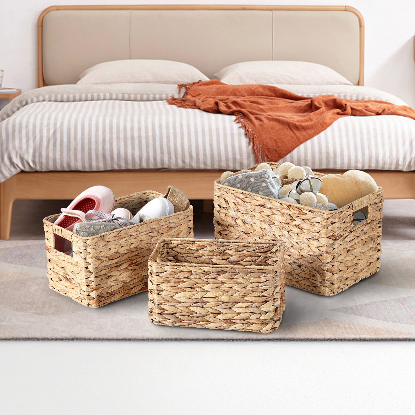Deep Water Hyacinth Storage Basket - 3 Sizes